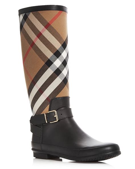 burberry women's simeon signature check rain boots|burberry chelsea boots.